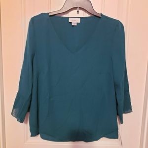 NWT Green V-neck Blouse